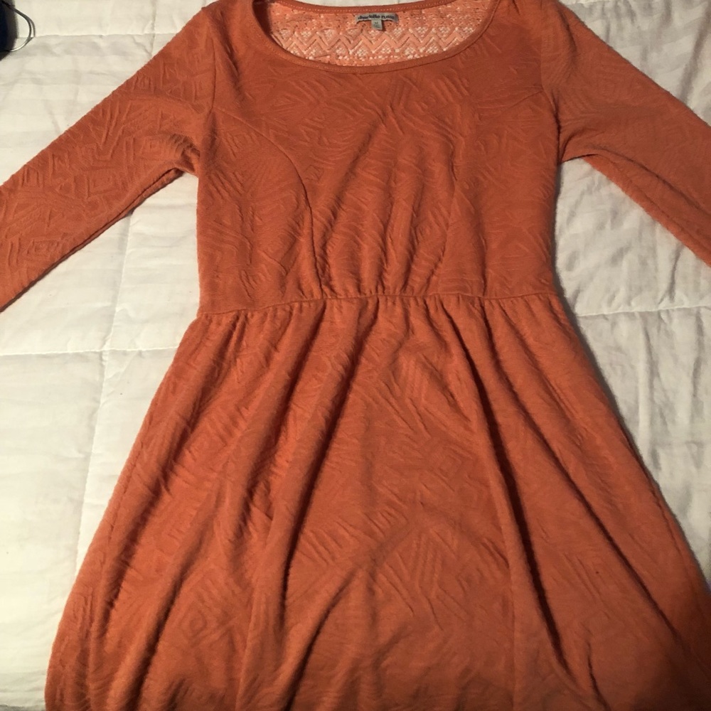 Lace back coral skater dress